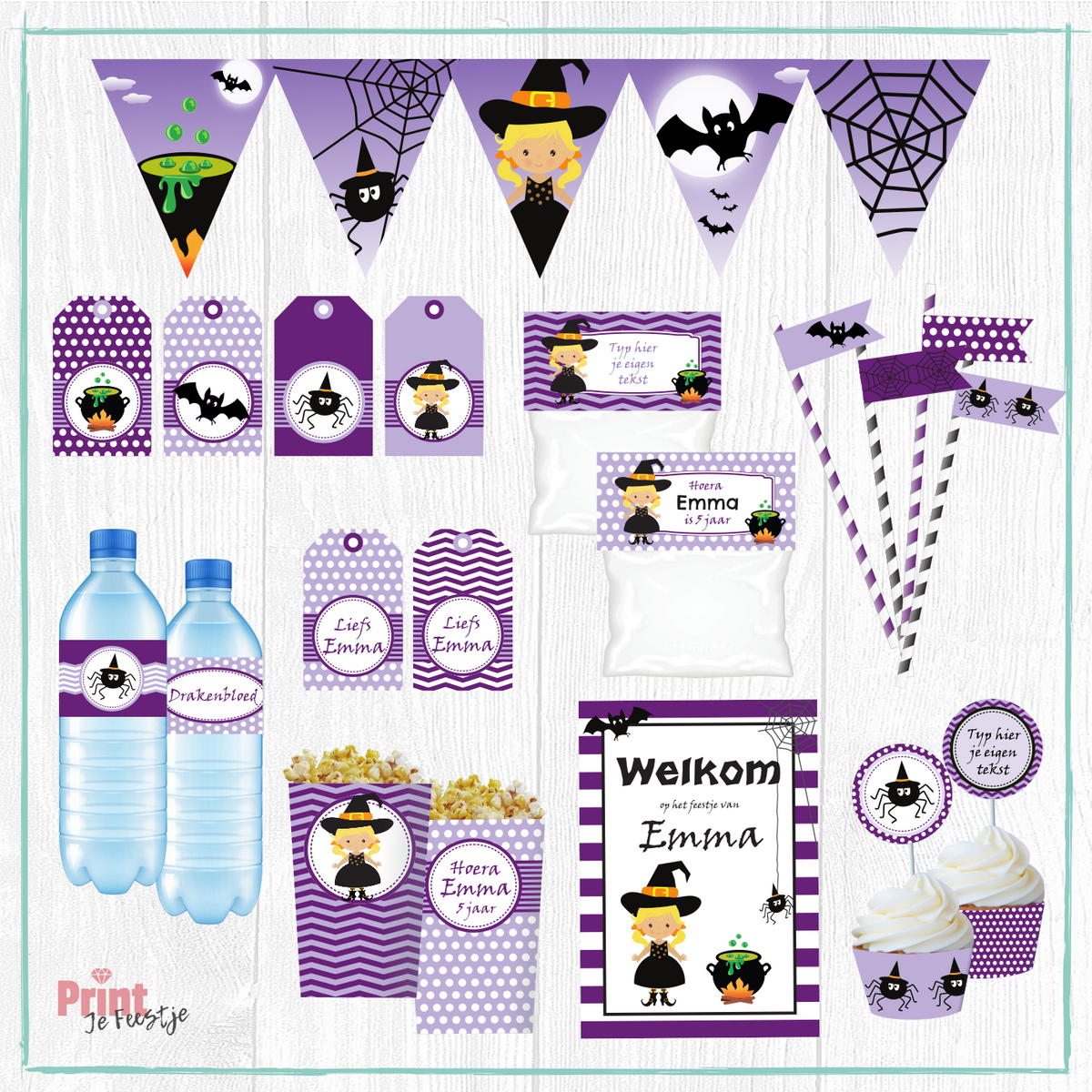 feestpakket heksen printables - print je feestje