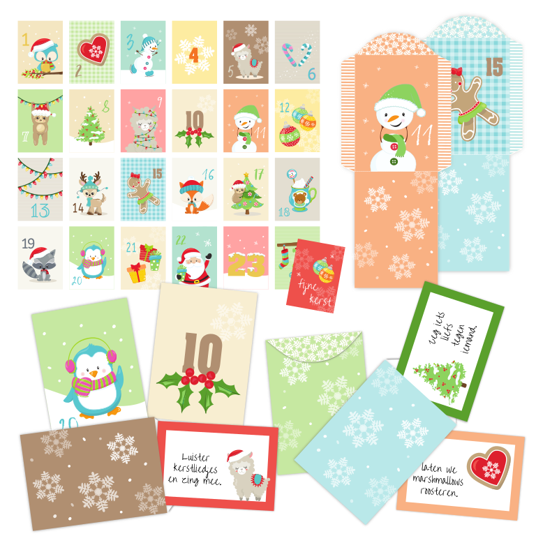 DIY advendskalender printable envelopjes - Print je Feestje