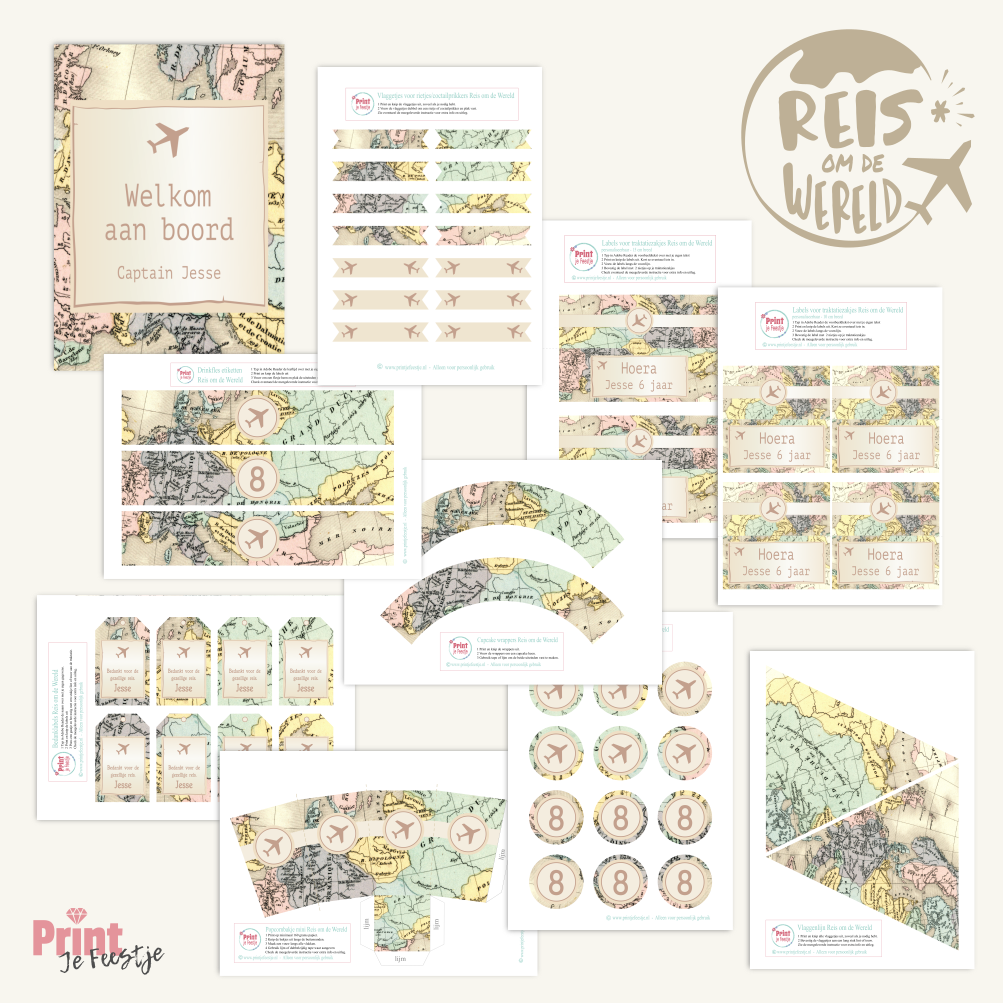 reis om de wereldfeestje printable reis om de wereld