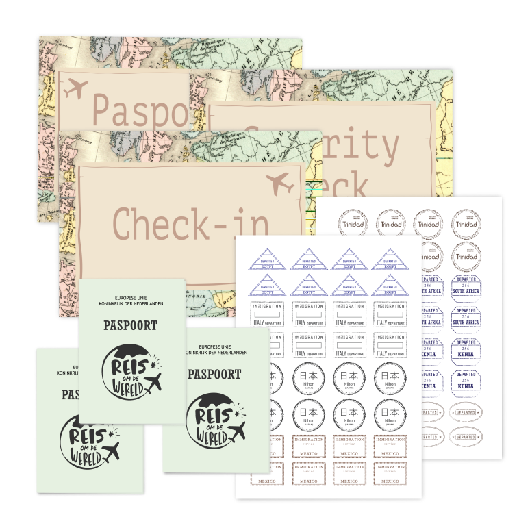 wereldreis kinderfeestje - print je feestje