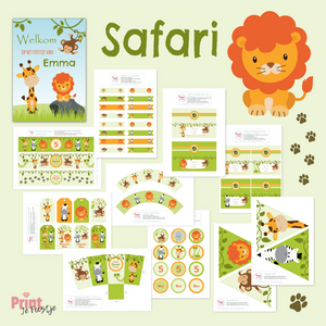 feestpakket safari printables - print je feestje