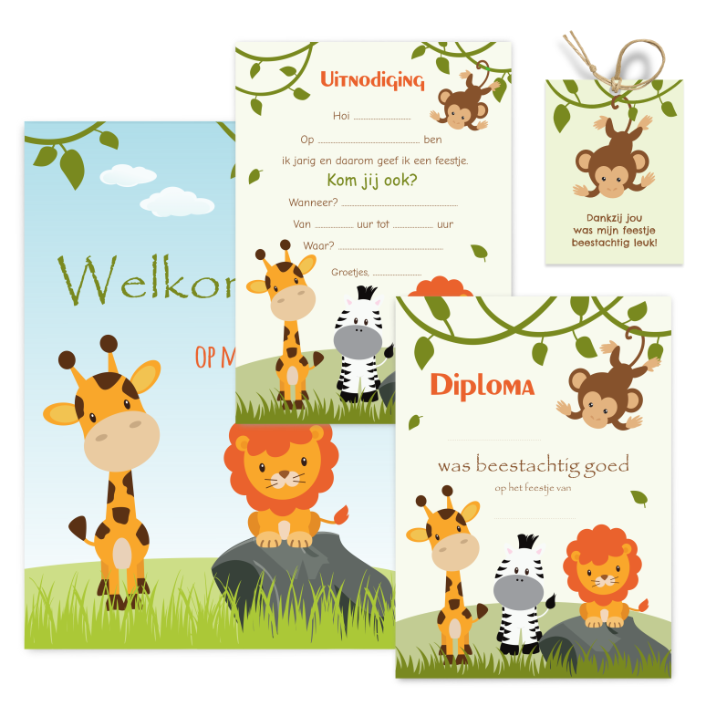 junglefeestje safarifeestje printable - print je feestje