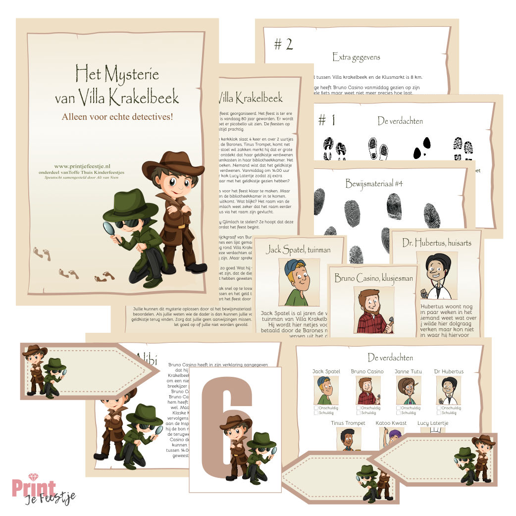 speurtocht detectives - Print je Feestje