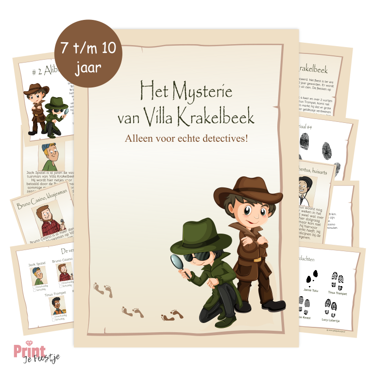 speurtocht kinderfeestje detectives - Print je Feestje