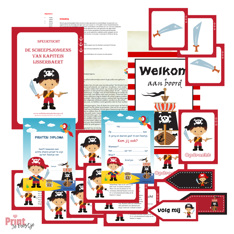 speurtocht kinderfeestje piraten