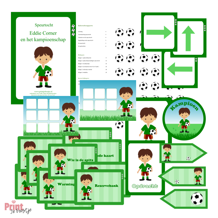 speurtocht voetbal kinderfeestje - print je feestje