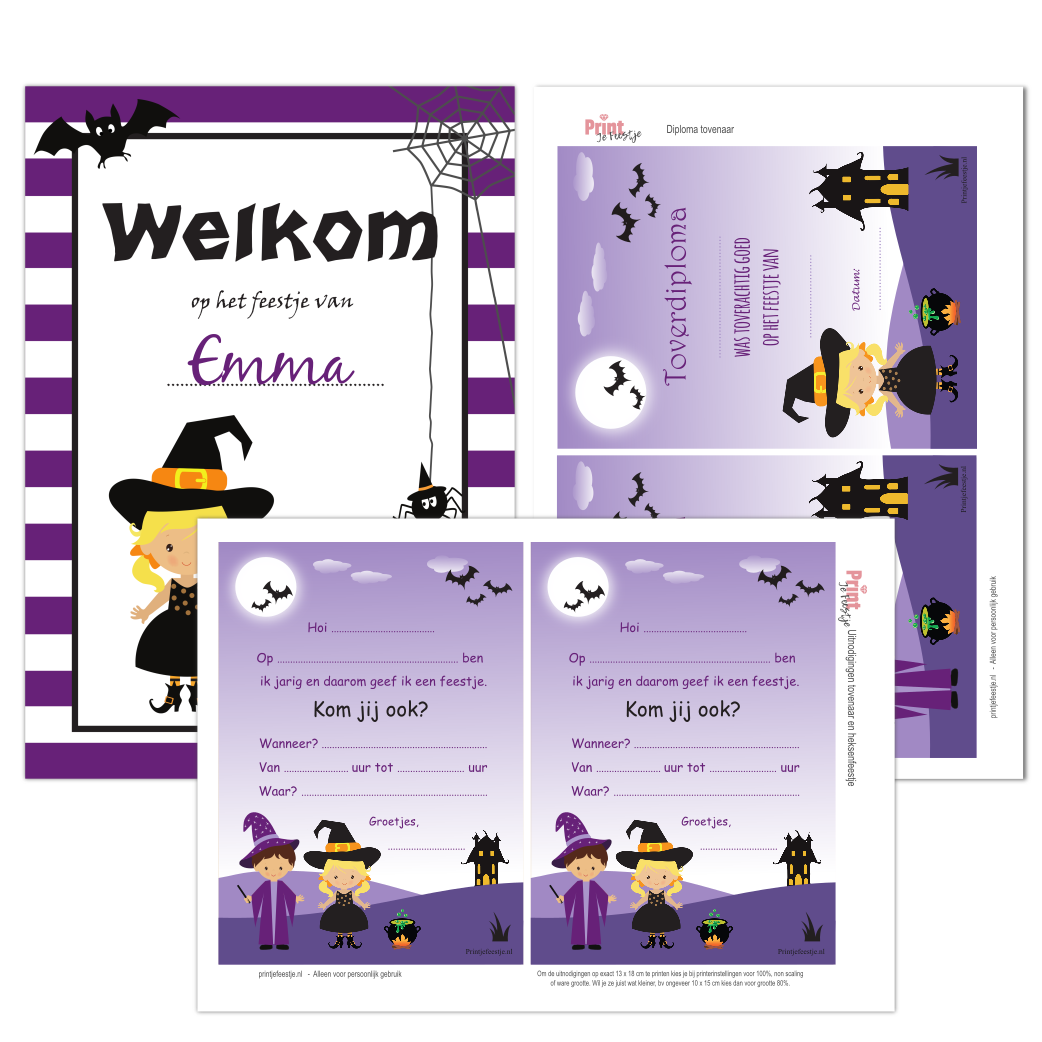 kinderfeestje uitnodigingen diploma&#39;s - print je feestje