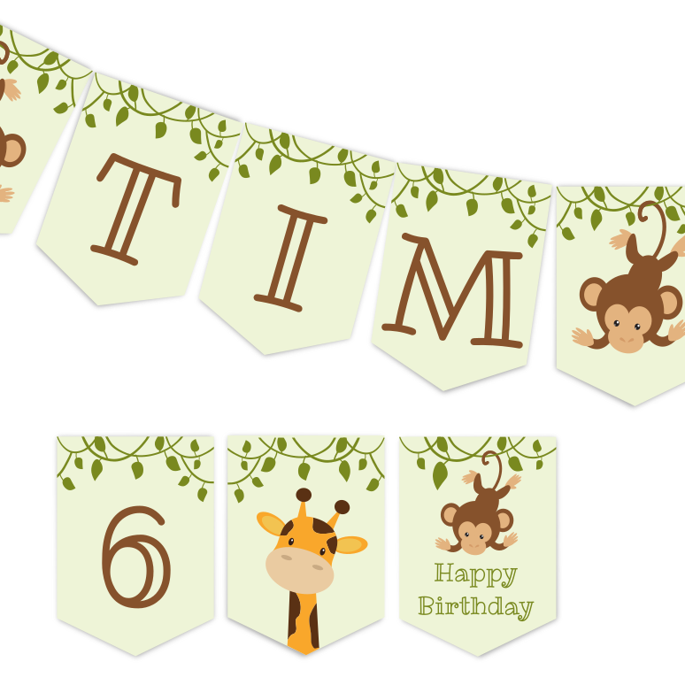 naamslinger safari printable - print je feestje