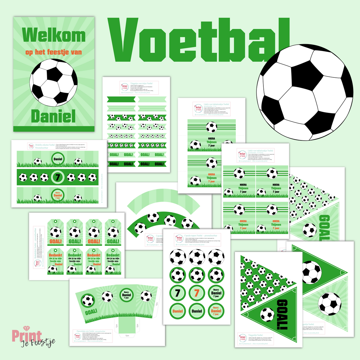 voetbalfeestje printables - Print je Feestje